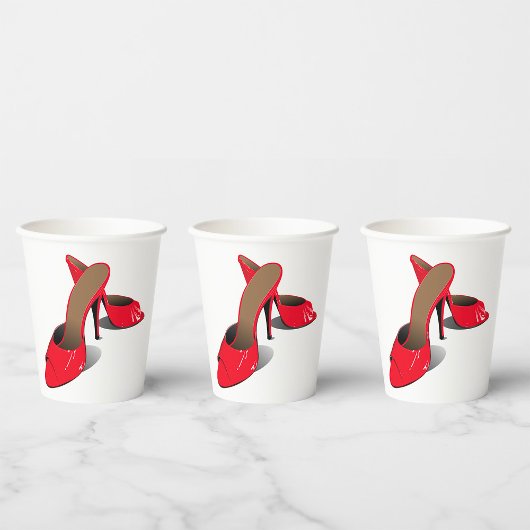 Chic Red High Heels Glamour Stiletto Mode Pappbecher