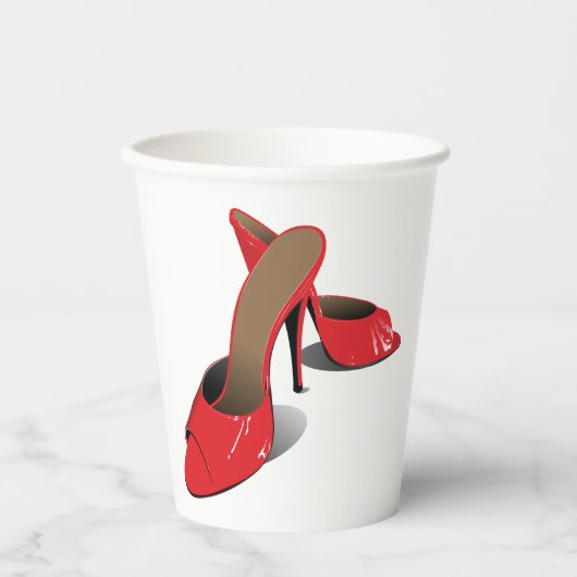 Chic Red High Heels Glamour Stiletto Mode Pappbecher (Vorderseite)