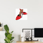 Chic Red High Heels Glamour Stiletto Mode Poster (Heimbüro)