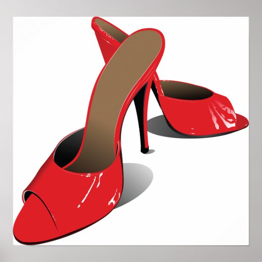 Chic Red High Heels Glamour Stiletto Mode Poster (Vorne)