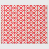 Chic Red Interlocking Circle Muster monogramm Geschenkpapier (Flach)