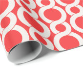 Chic Red Interlocking Circle Muster monogramm Geschenkpapier (Rolleneckpunkt)