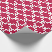 Chic Red Interlocking pattern monogram Geschenkpapier (Ecke)