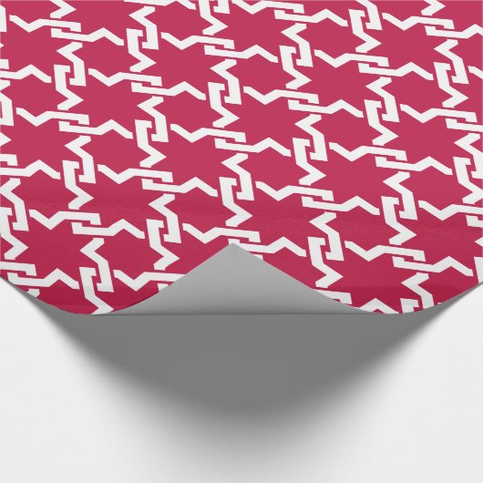 Chic Red Interlocking pattern monogram Geschenkpapier (Ecke)