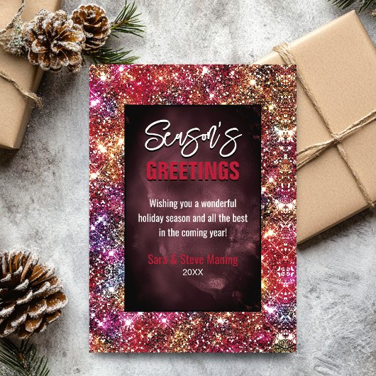 Chic Red iridescent Glitzer Weihnachten neues Jahr