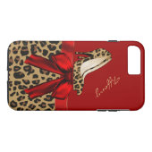 Chic Red & Jaguar Print iPhone 7 Plus Fall Case-Mate iPhone Hülle (Rückseite (Horizontal))