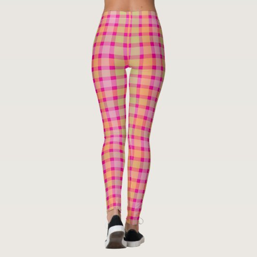 Chic Red Karo Pattern Leggings (Rückseite)