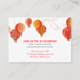 Chic Red Lanterns Hochzeitsempfang Begleitkarte