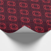 Chic Red Marokkanisches Kreismuster Monogramm Geschenkpapier (Ecke)