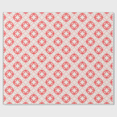 Chic Red Marokkanisches Kreismuster Monogramm Geschenkpapier (Flach)
