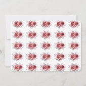 Chic Red Maroon Greenery Floral 40. Geburtstag Einladung (Rückseite)