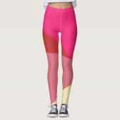 Chic Red mit Cream Angles Leggings (Vorderseite)