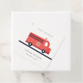Chic Red Navy Fire Truck Motor Baby Shower Geschenkanhänger (Beispiel)
