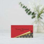 Chic Red Optical Illusion Business Card Visitenkarte (Stehend Vorderseite)
