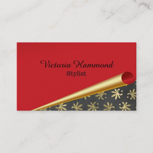 Chic Red Optical Illusion Business Card Visitenkarte (Vorderseite)