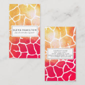 Chic Red Orange Muster Visitenkarte (Vorne/Hinten)