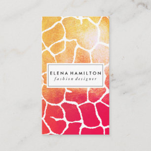 Chic Red Orange Muster Visitenkarte