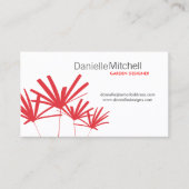 Chic Red Palms Visitenkarte (Vorderseite)