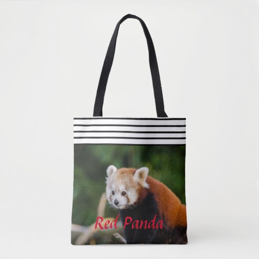 Chic Red Panda Striping Tasche (Vorderseite)