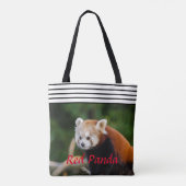 Chic Red Panda Striping Tasche (Rückseite)