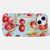 Chic Red, Pastel Blue und Gold Cherry Frucht Case-Mate iPhone Hülle (Rückseite (Horizontal))