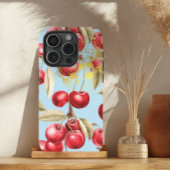 Chic Red, Pastel Blue und Gold Cherry Frucht Case-Mate iPhone Hülle