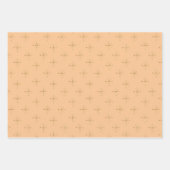Chic Red Peach Lmon | Gold Snow Star Weihnachten Geschenkpapier Set (Vorderseite 2)