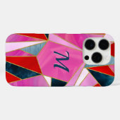 Chic red pink gray abstrakte geometrische Case-Mat Case-Mate iPhone Hülle (Rückseite (Horizontal))