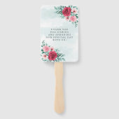 Chic Red Pink Peony Sage Foliage Hochzeit Vielen D Fächer (Rückseite)