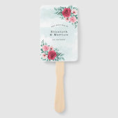 Chic Red Pink Peony Sage Foliage Hochzeit Vielen D Fächer (Vorderseite)