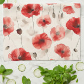 Chic red poppies script name  geschirrtuch (Gefaltet)