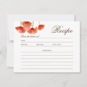 Chic Red Poppy Blume Brautparty Rezept Karte (Vorderseite)
