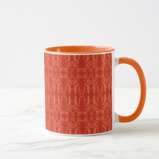 Chic Red Poppy Kontur: Ringer Coffee Tasse (Rechts)