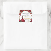 Chic Red Roses Floral Quinceañera Princess Sticker (Tasche)