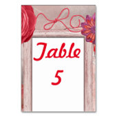 Chic Red Rustic Tischnummer (Vorderseite)