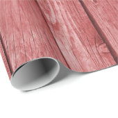 Chic Red Rustic Wood Geschenkpapier (Rolleneckpunkt)