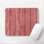 Chic Red Rustic Wood Mousepad (Mit Mouse)