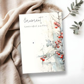 Chic Red Snow Winter Berries Earring Stud Holder Visitenkarte