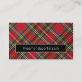 Chic Red Tartan Kariert Business Card Visitenkarte (Rückseite)
