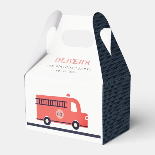 Chic Red Truck Fire LKW Motor jedes Alter Geburtst Geschenkschachtel (Rückseite)