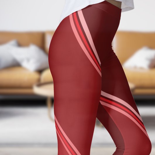 Chic Red unter Graubanddruck Leggings