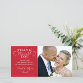 Chic Red Wedding Foto Vielen Dank an Ihre Karten (Stehend Vorderseite)