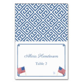Chic Red White Blue USA Flag Wedding Platzkarte Tischnummer (Vorderseite)