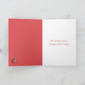 Chic Red White Daisy Flower Ladybug Birthday Karte (Innenseite)