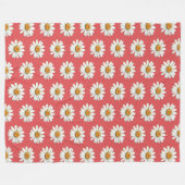 Chic Red White Daisy Flowers Birthday Fleecedecke (Vorderseite (Horizontal))