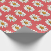 Chic Red White Daisy Flowers Birthday Geschenkpapier (Ecke)