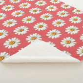 Chic Red White Daisy Flowers Birthday Sherpadecke (3/4)