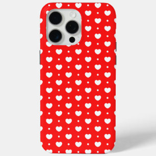 Chic Red White Hearts Girl iPhone 15 Fall Case-Mate iPhone Hülle