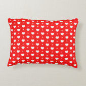 Chic Red White Hearts Muster Akzent Pillow Dekokissen (Rückseite)
