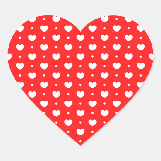 Chic Red White Hearts Pattern Girl Stickers (Vorderseite)